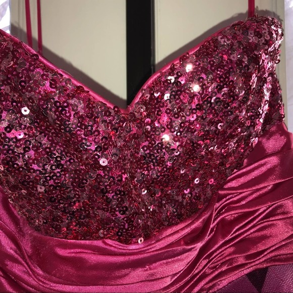 Dancing Queen Fuchsia Prom Dress Size S - Picture 3 of 5